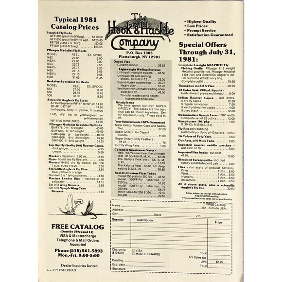 Hook & Hackle Art Hook Hackle Special Tackle Offers Thru July Free